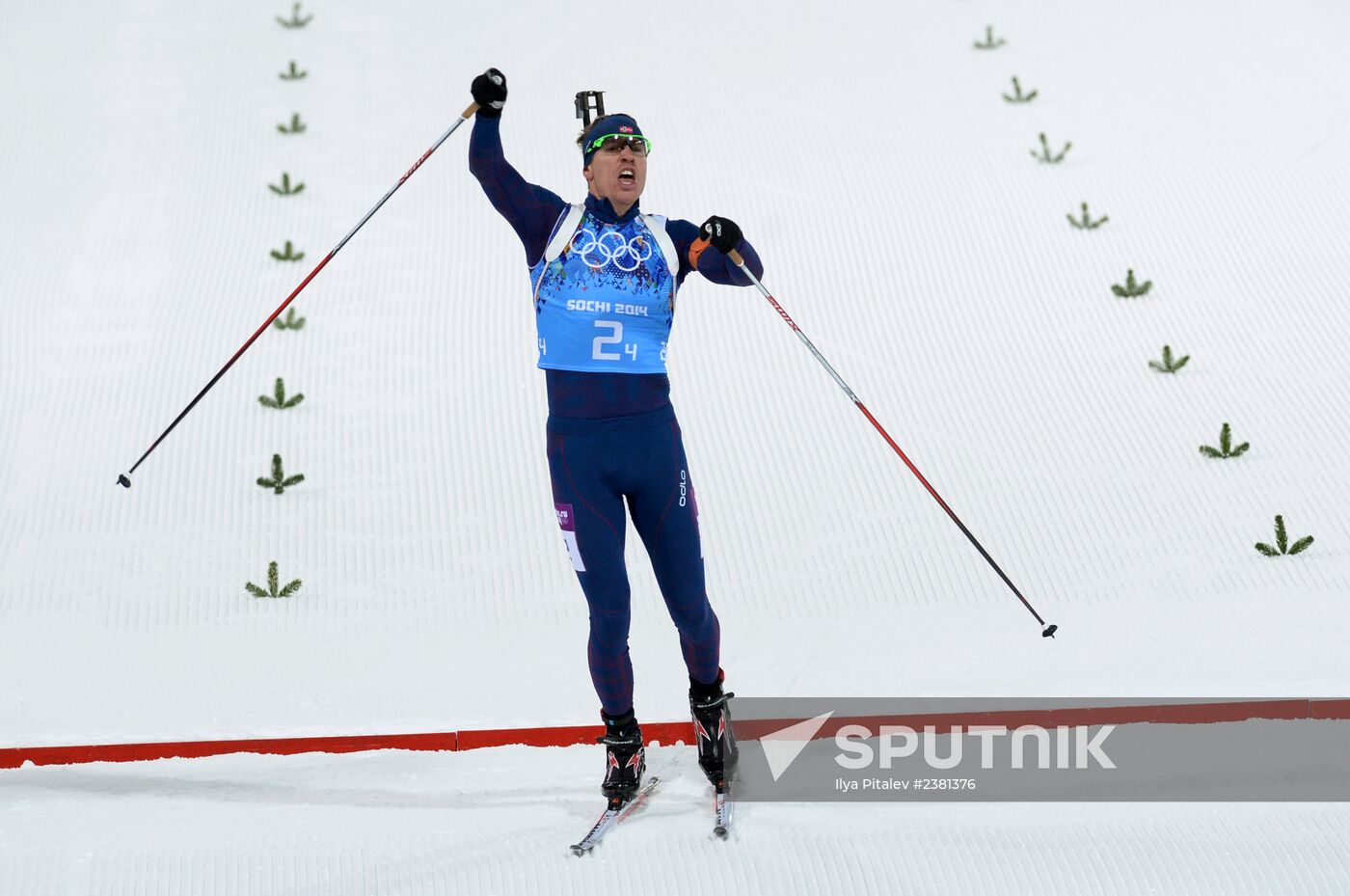 2014 Winter Olympics. Biathlon. Mixed relay