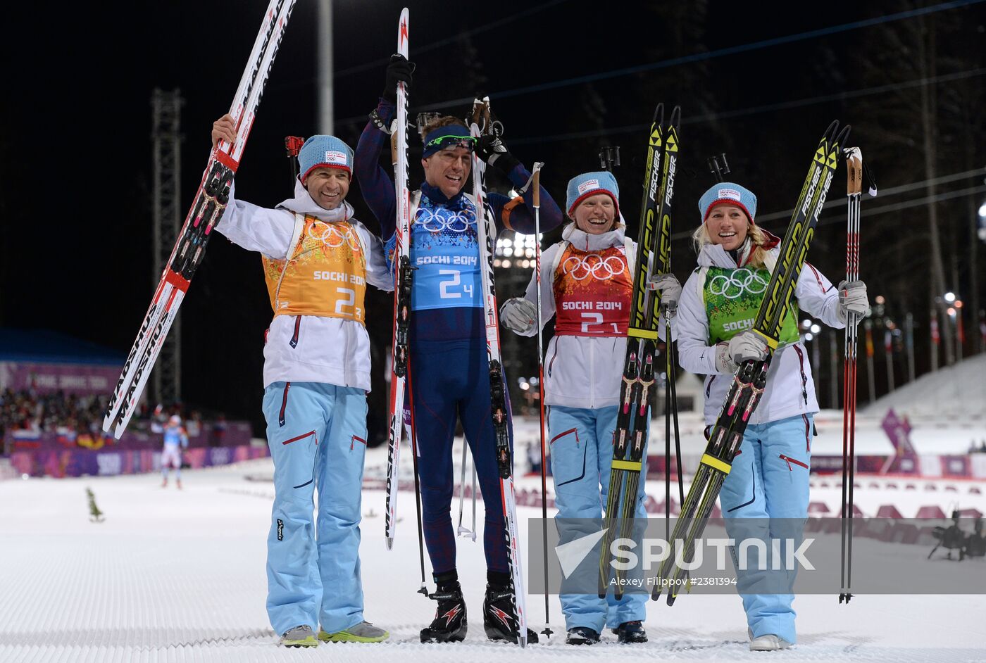 2014 Winter Olympics. Biathlon. Mixed relay