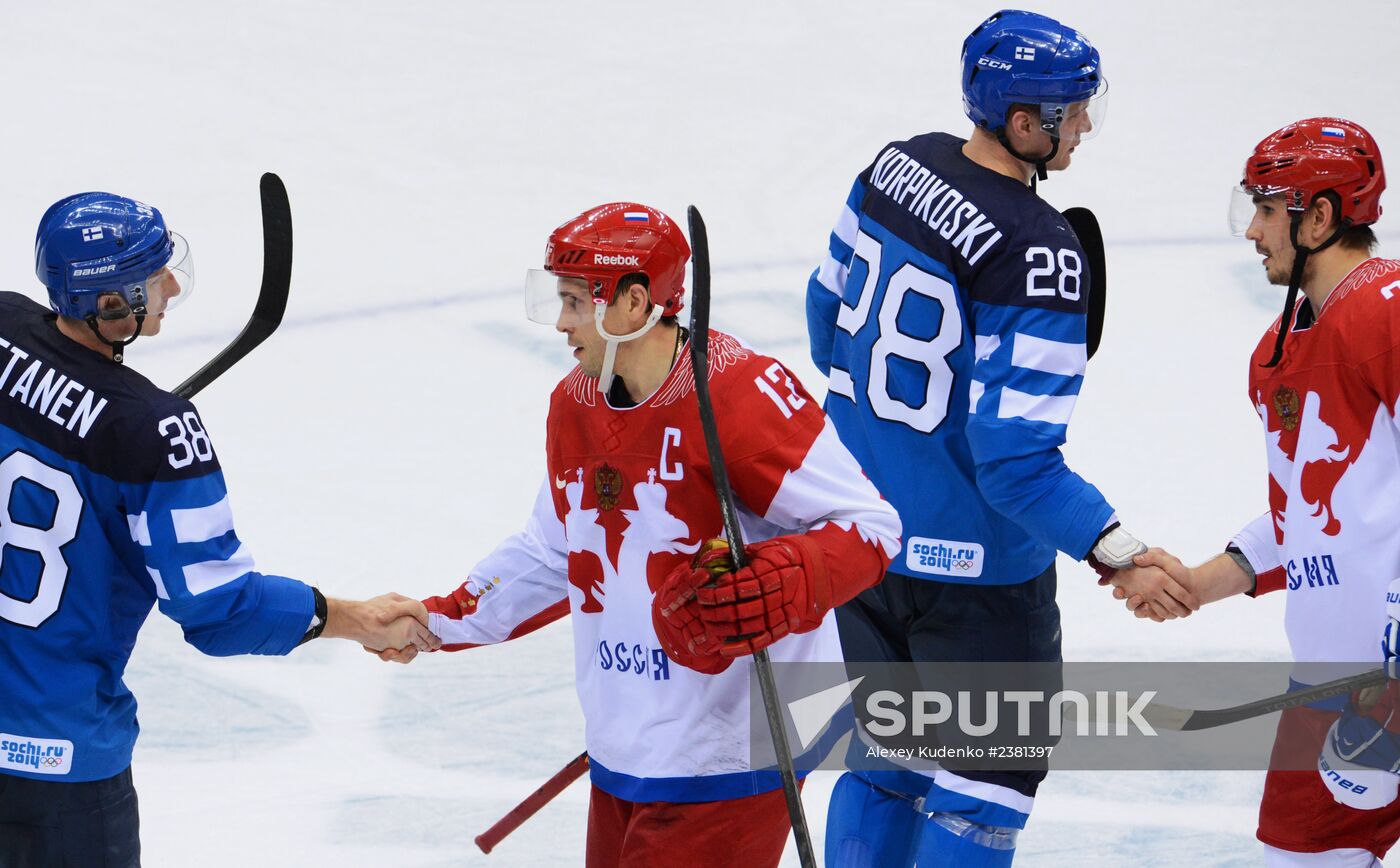 2014 Winter Olympics. Ice hockey. Men. Finland vs. Russia