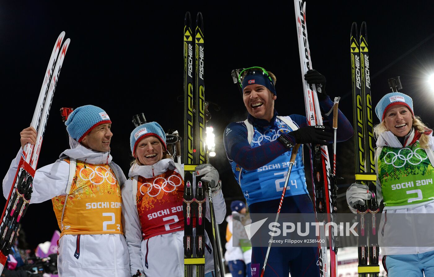 2014 Winter Olympics. Biathlon. Mixed relay