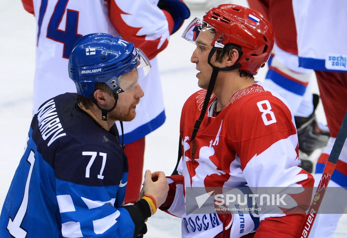 2014 Winter Olympics. Ice hockey. Men. Finland vs. Russia