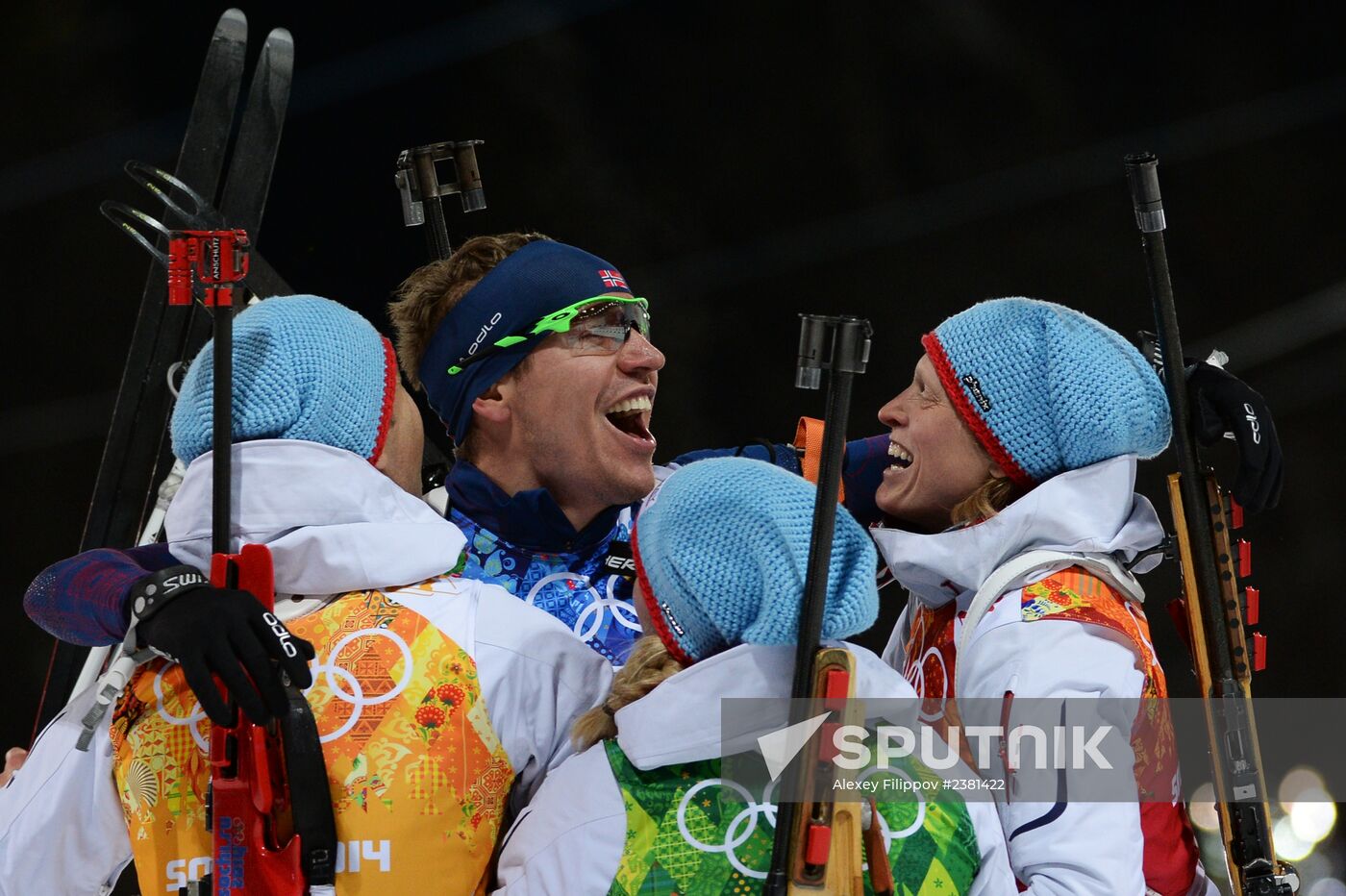 2014 Winter Olympics. Biathlon. Mixed relay