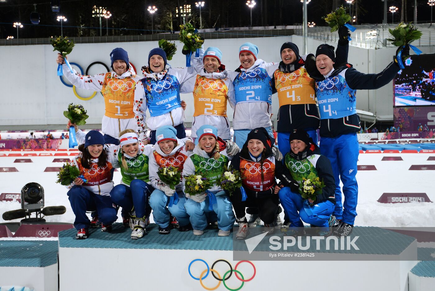 2014 Winter Olympics. Biathlon. Mixed relay