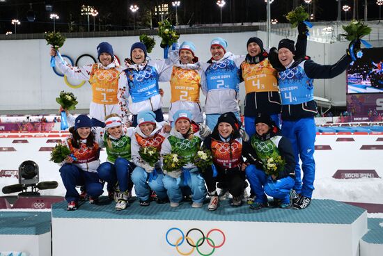 2014 Winter Olympics. Biathlon. Mixed relay