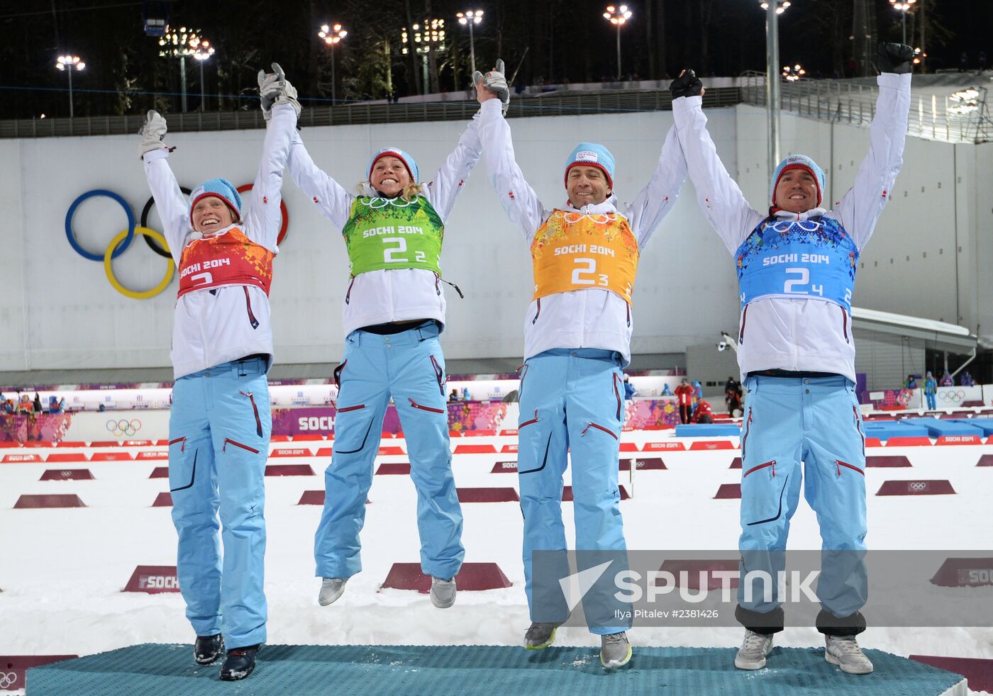 2014 Winter Olympics. Biathlon. Mixed relay