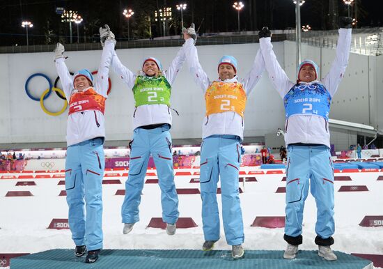 2014 Winter Olympics. Biathlon. Mixed relay