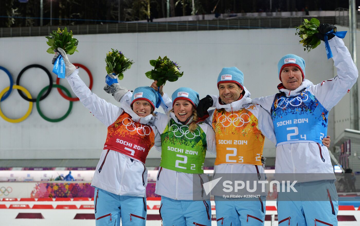 2014 Winter Olympics. Biathlon. Mixed relay