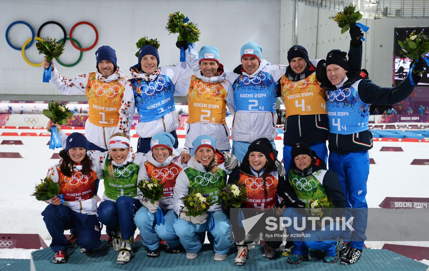 2014 Winter Olympics. Biathlon. Mixed relay