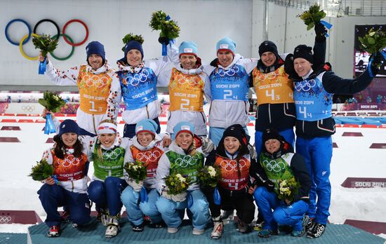 2014 Winter Olympics. Biathlon. Mixed relay