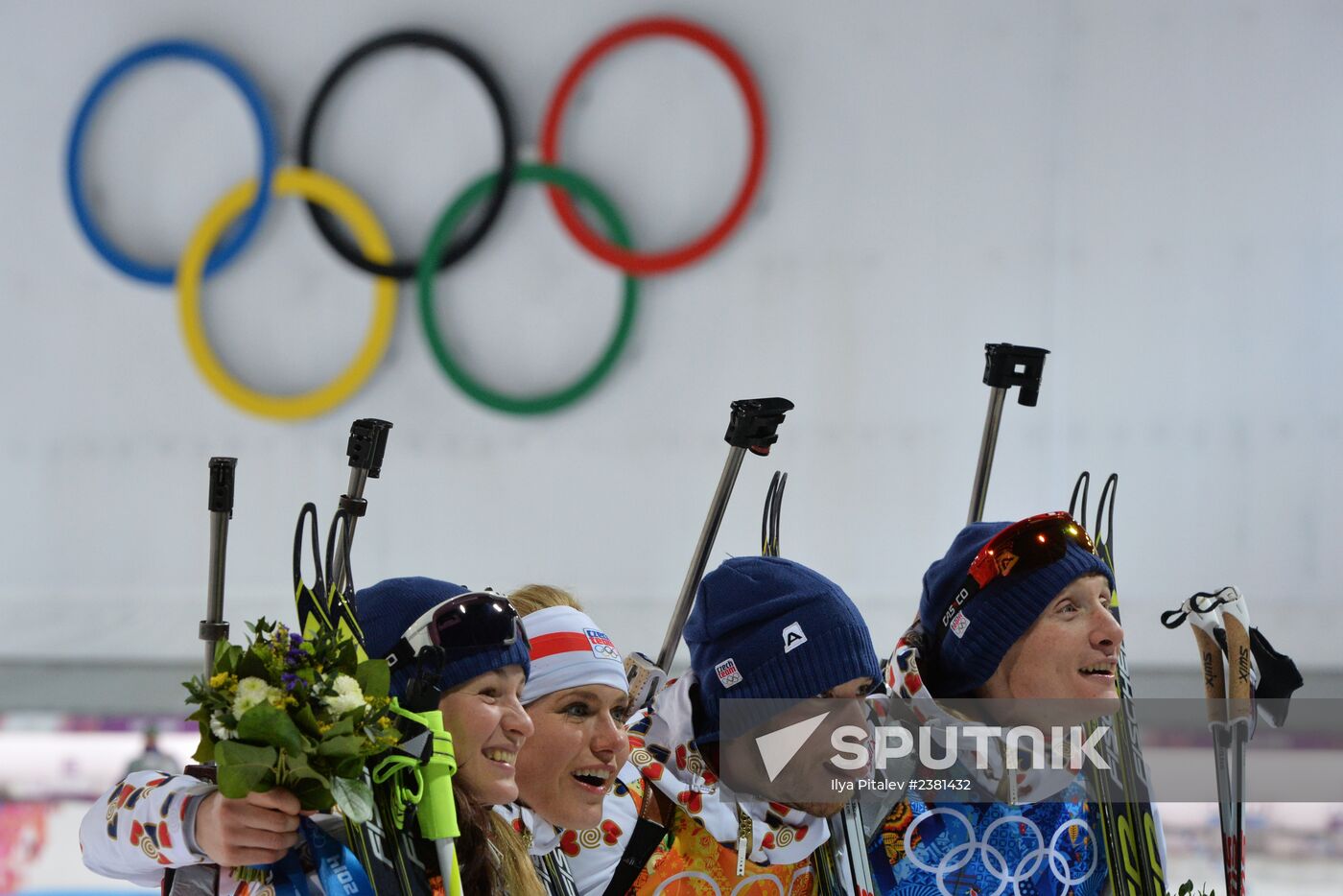 2014 Winter Olympics. Biathlon. Mixed relay