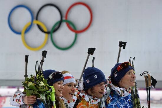 2014 Winter Olympics. Biathlon. Mixed relay