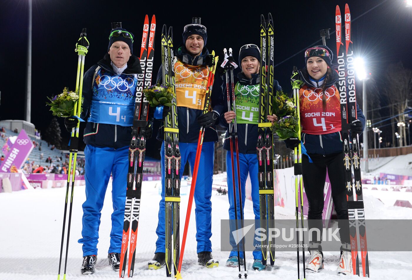 2014 Winter Olympics. Biathlon. Mixed relay