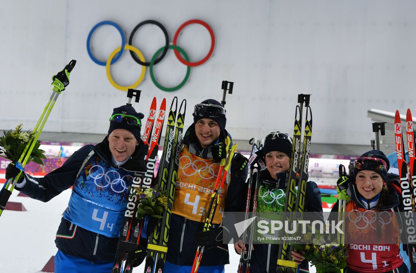 2014 Winter Olympics. Biathlon. Mixed relay