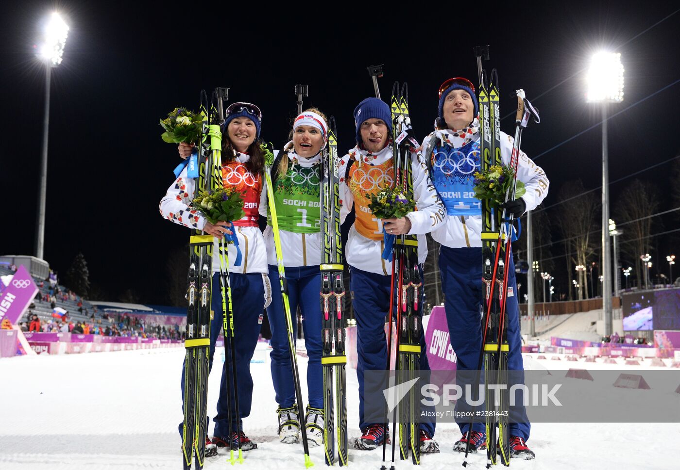 2014 Winter Olympics. Biathlon. Mixed relay