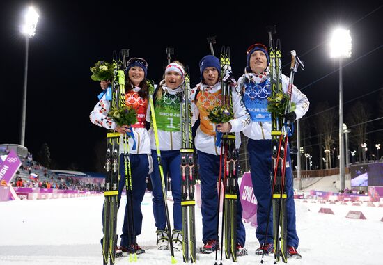 2014 Winter Olympics. Biathlon. Mixed relay