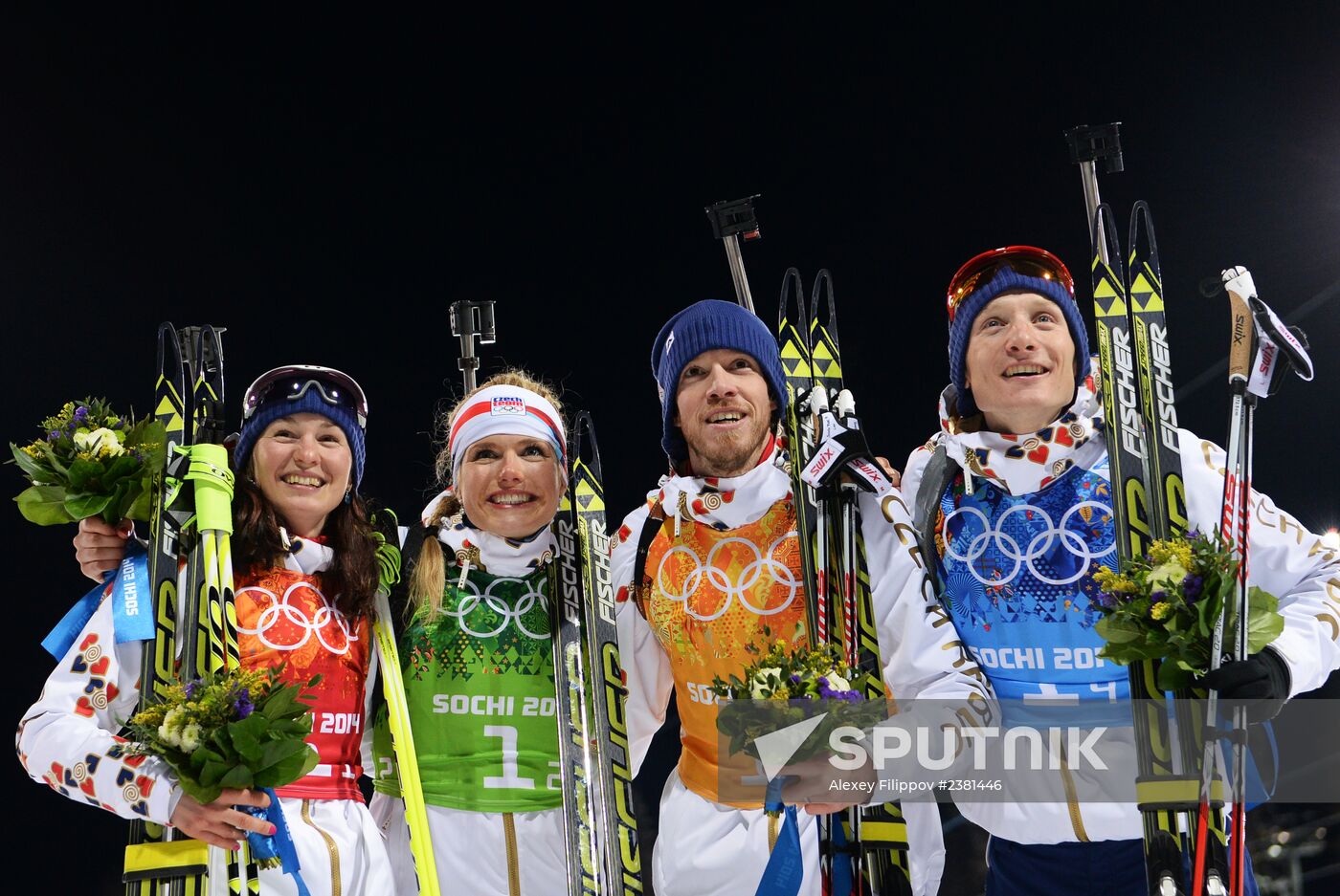 2014 Winter Olympics. Biathlon. Mixed relay