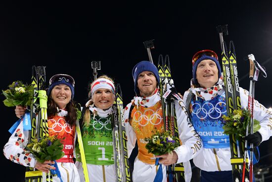 2014 Winter Olympics. Biathlon. Mixed relay