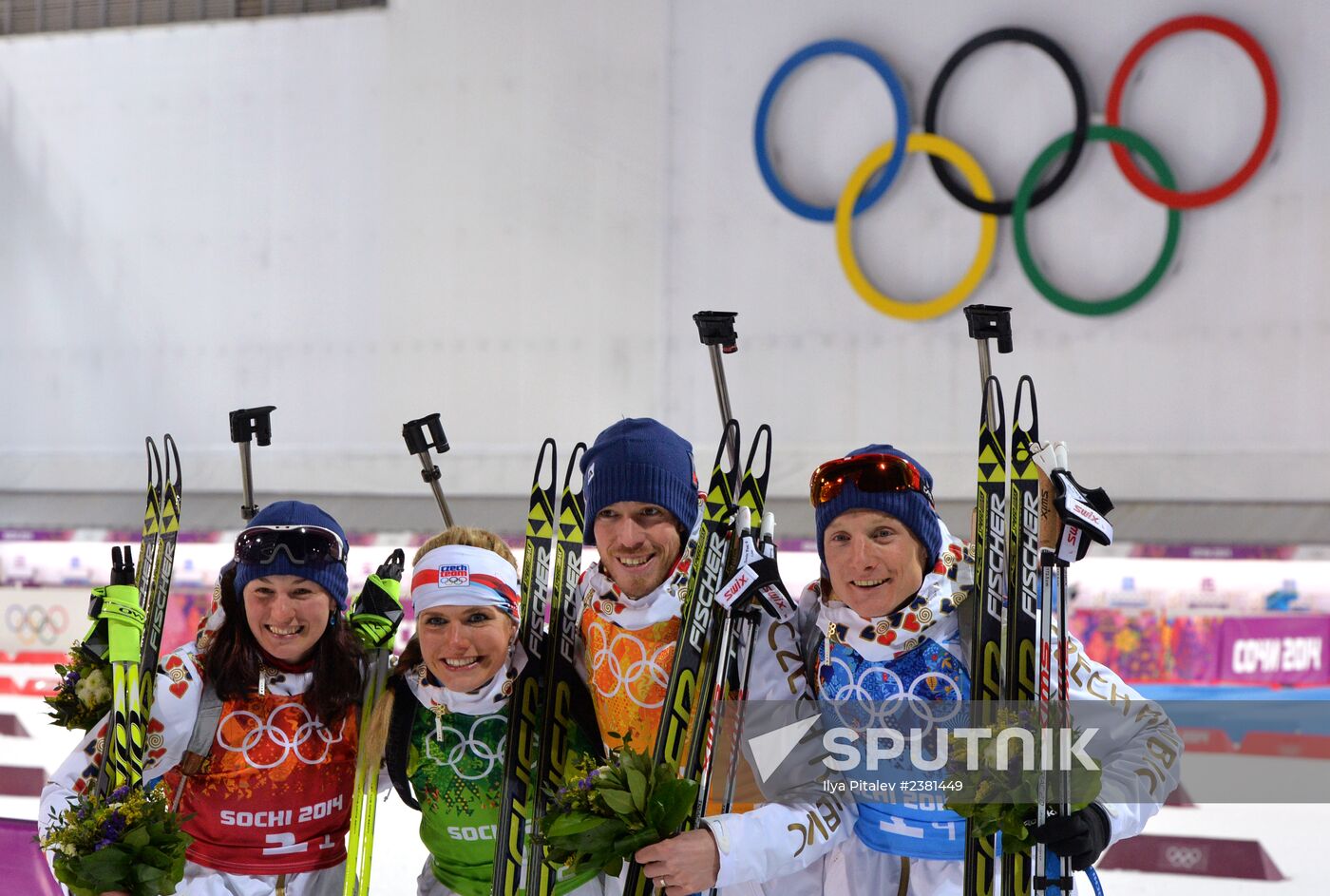 2014 Winter Olympics. Biathlon. Mixed relay