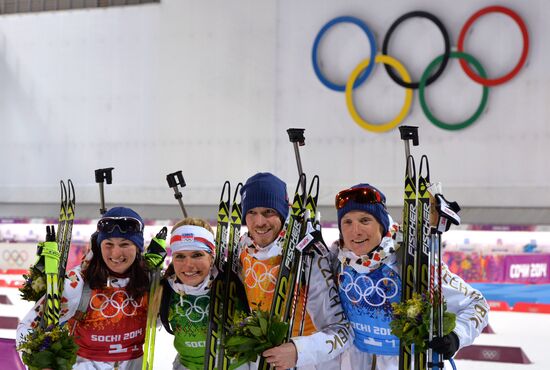 2014 Winter Olympics. Biathlon. Mixed relay