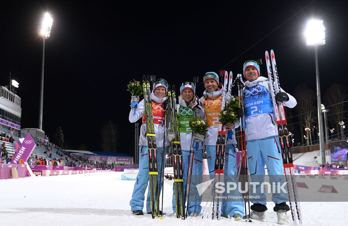 2014 Winter Olympics. Biathlon. Mixed relay