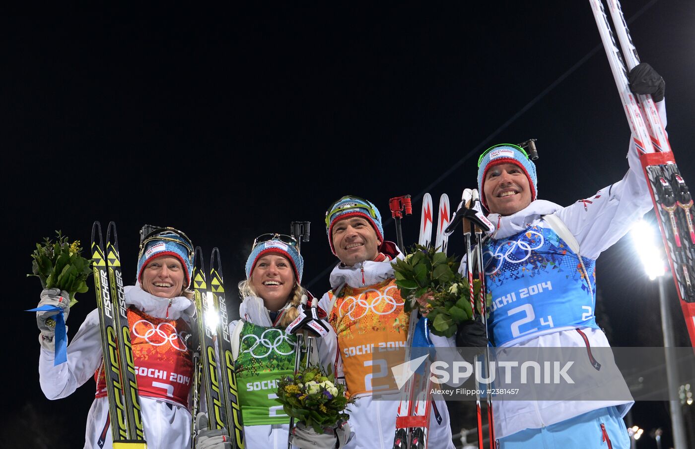 2014 Winter Olympics. Biathlon. Mixed relay