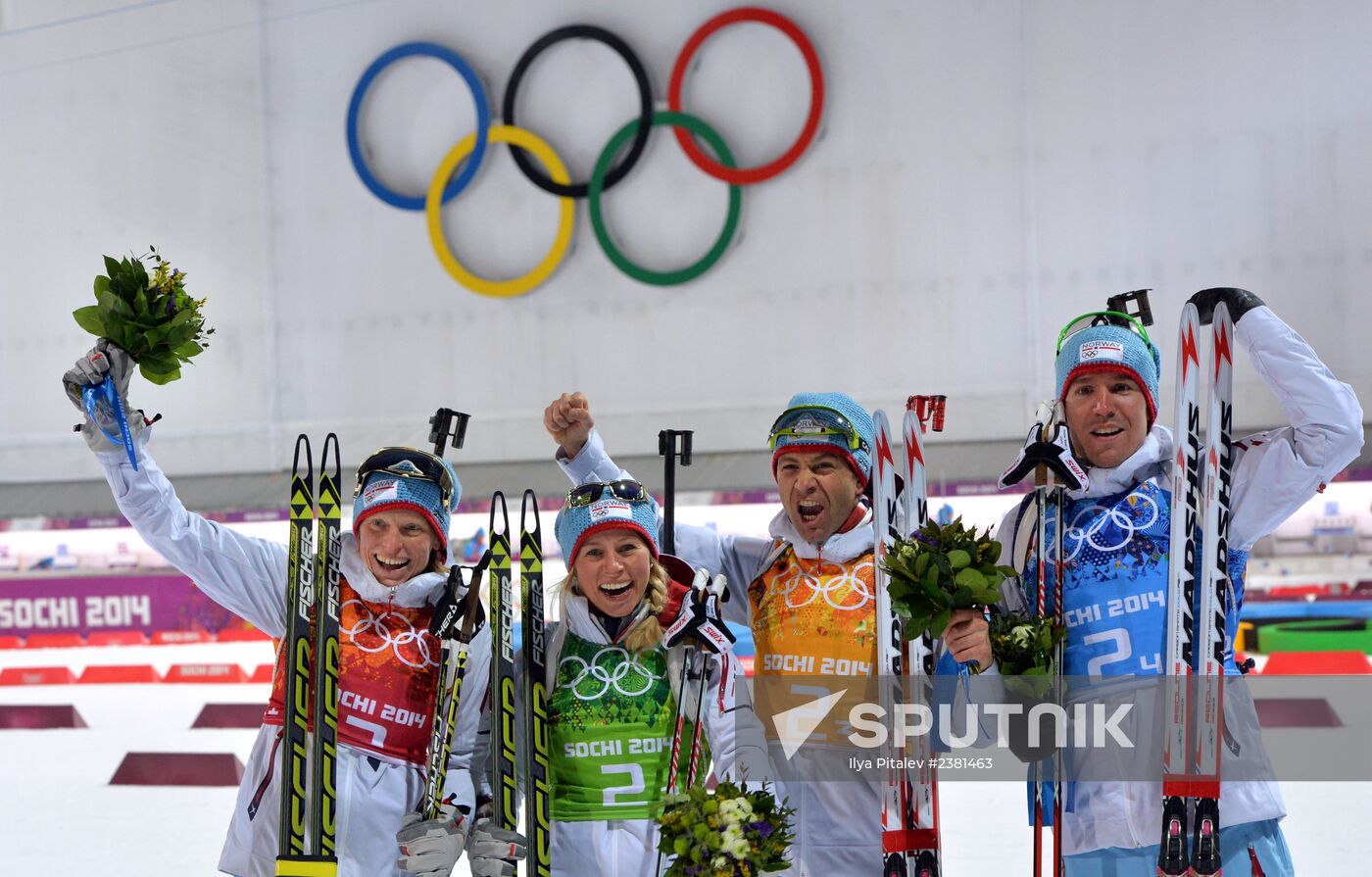 2014 Winter Olympics. Biathlon. Mixed relay