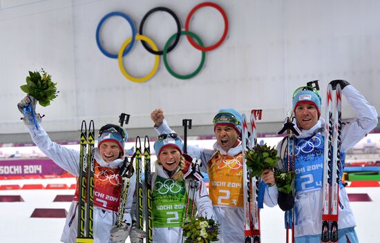 2014 Winter Olympics. Biathlon. Mixed relay