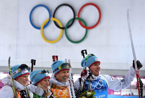 2014 Winter Olympics. Biathlon. Mixed relay