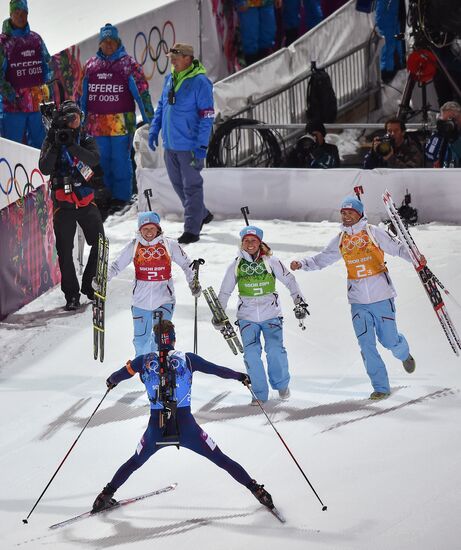 2014 Winter Olympics. Biathlon. Mixed relay