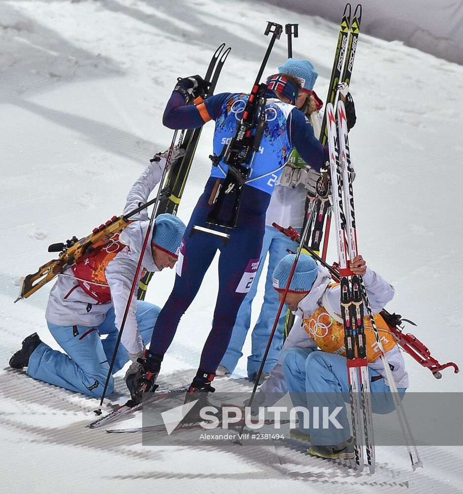 2014 Winter Olympics. Biathlon. Mixed relay