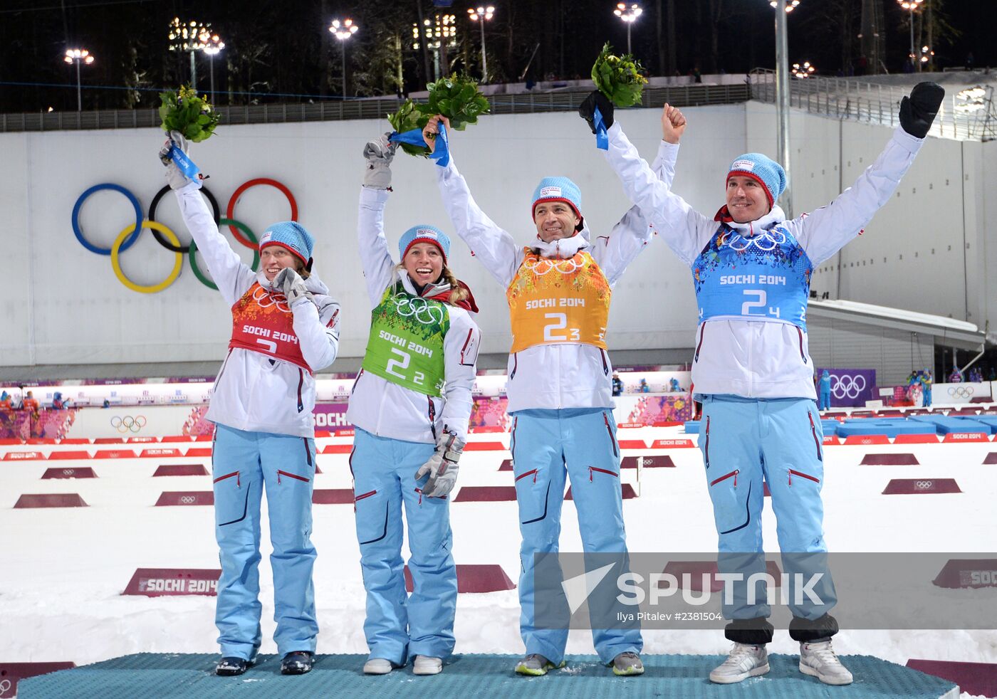 2014 Winter Olympics. Biathlon. Mixed relay