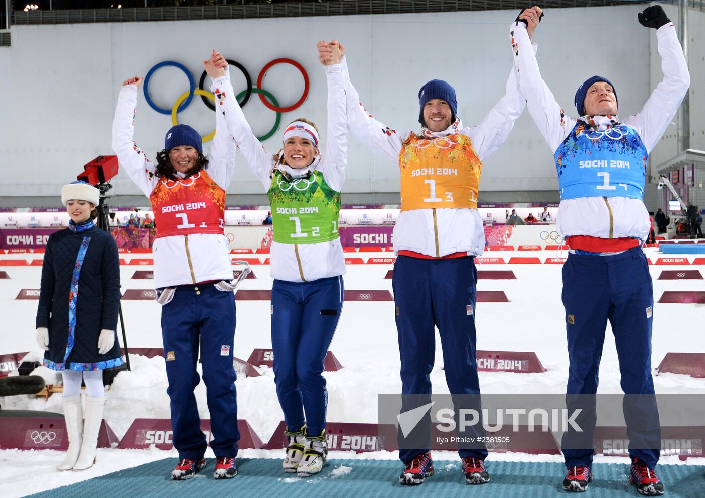 2014 Winter Olympics. Biathlon. Mixed relay