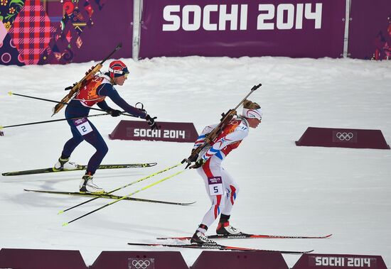 2014 Winter Olympics. Biathlon. Mixed relay