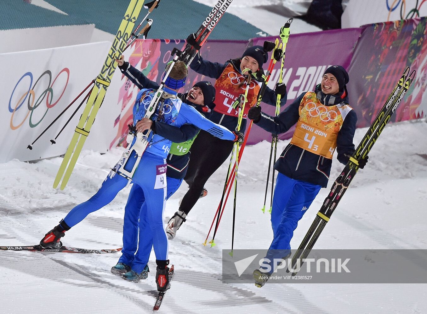 2014 Winter Olympics. Biathlon. Mixed relay