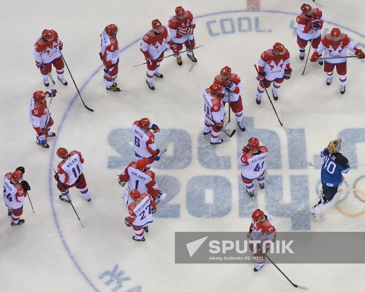 2014 Winter Olympics. Ice hockey. Men. Finland vs. Russia