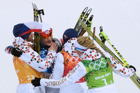 2014 Winter Olympics. Biathlon. Mixed relay