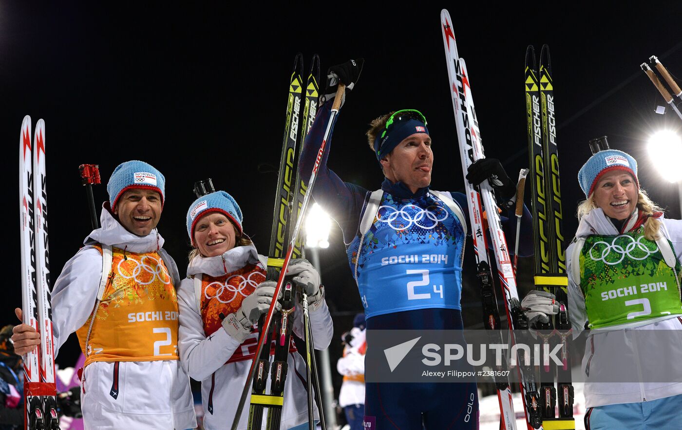 2014 Winter Olympics. Biathlon. Mixed relay