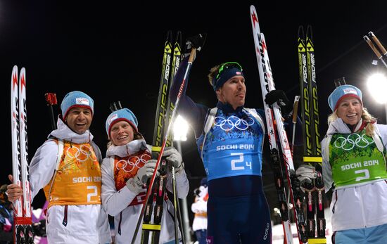 2014 Winter Olympics. Biathlon. Mixed relay