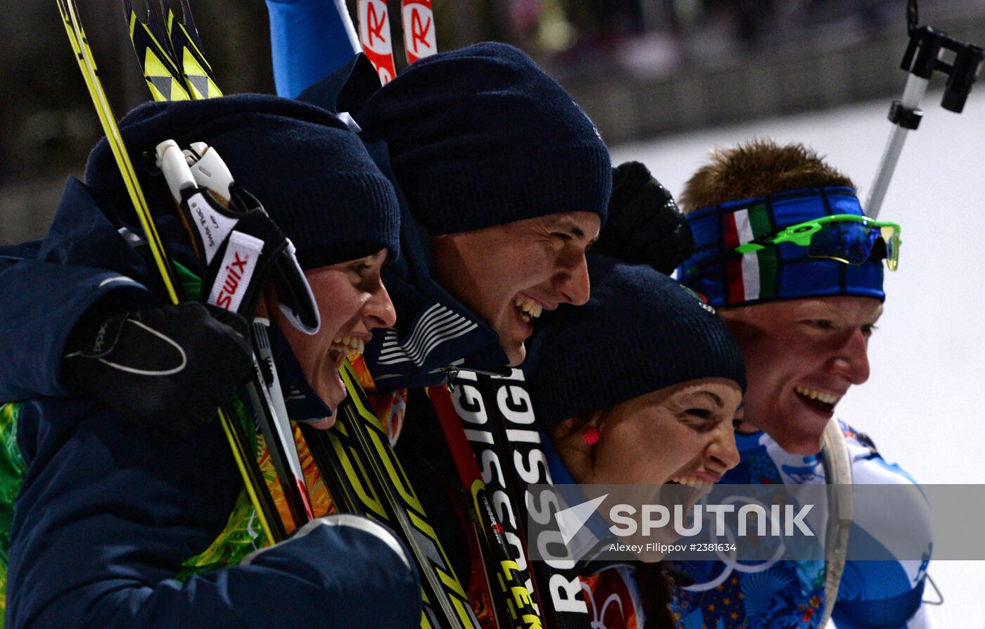 2014 Winter Olympics. Biathlon. Mixed relay