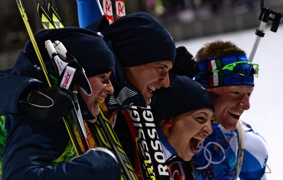 2014 Winter Olympics. Biathlon. Mixed relay