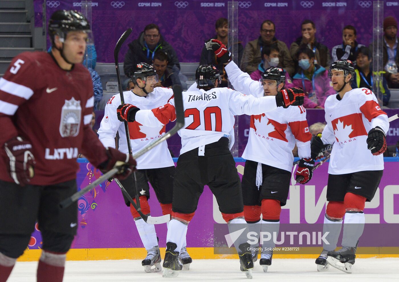 2014 Winter Olympics. Ice hockey. Men. Canada vs. Latvia