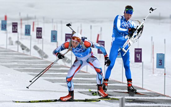 2014 Winter Olympics. Biathlon. Mixed relay
