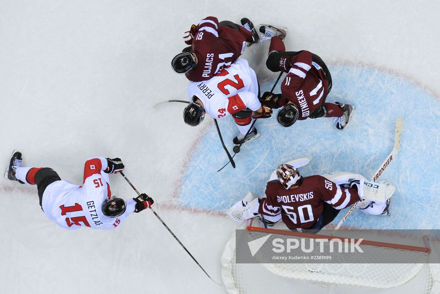 2014 Winter Olympics. Ice hockey. Men. Canada vs. Latvia
