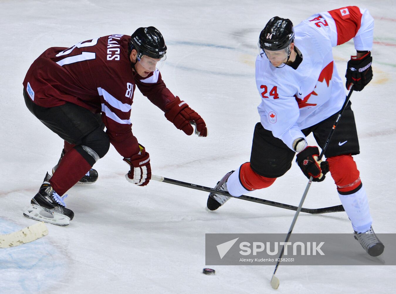 2014 Winter Olympics. Ice hockey. Men. Canada vs. Latvia