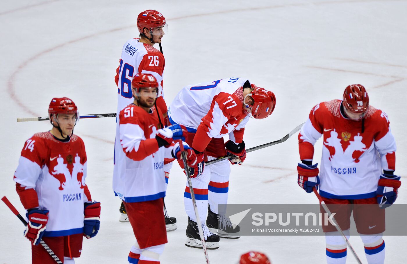 2014 Winter Olympics. Ice hockey. Men. Finland vs. Russia