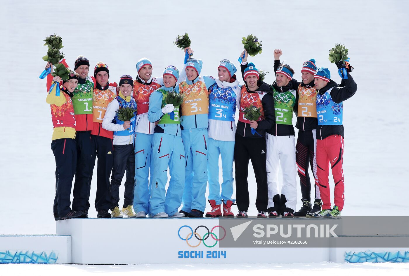2014 Winter Olympics. Nordic combined. Team events