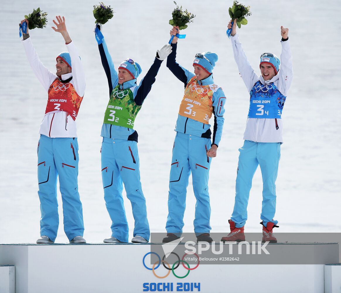 2014 Winter Olympics. Nordic combined. Team events