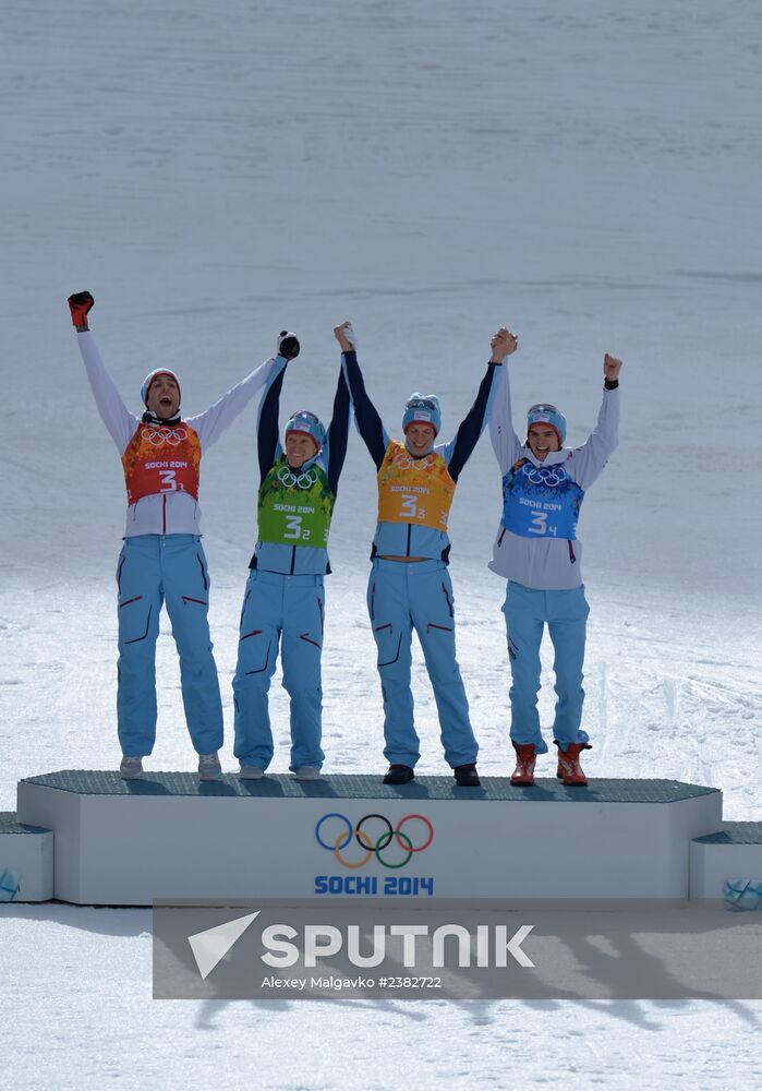 2014 Winter Olympics. Nordic combined. Team events