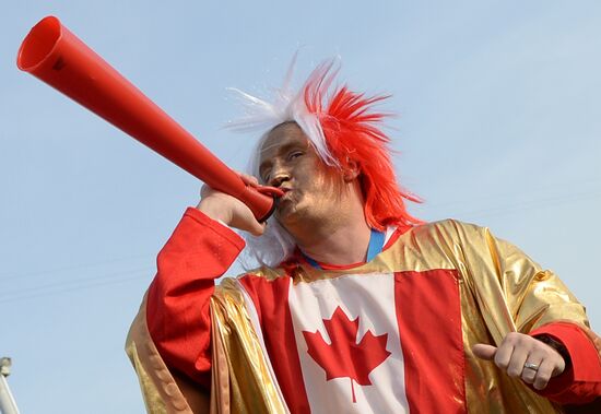 2014 Winter Olympics sport fans in Sochi Olympic park