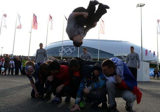 2014 Winter Olympics sport fans in Sochi Olympic park